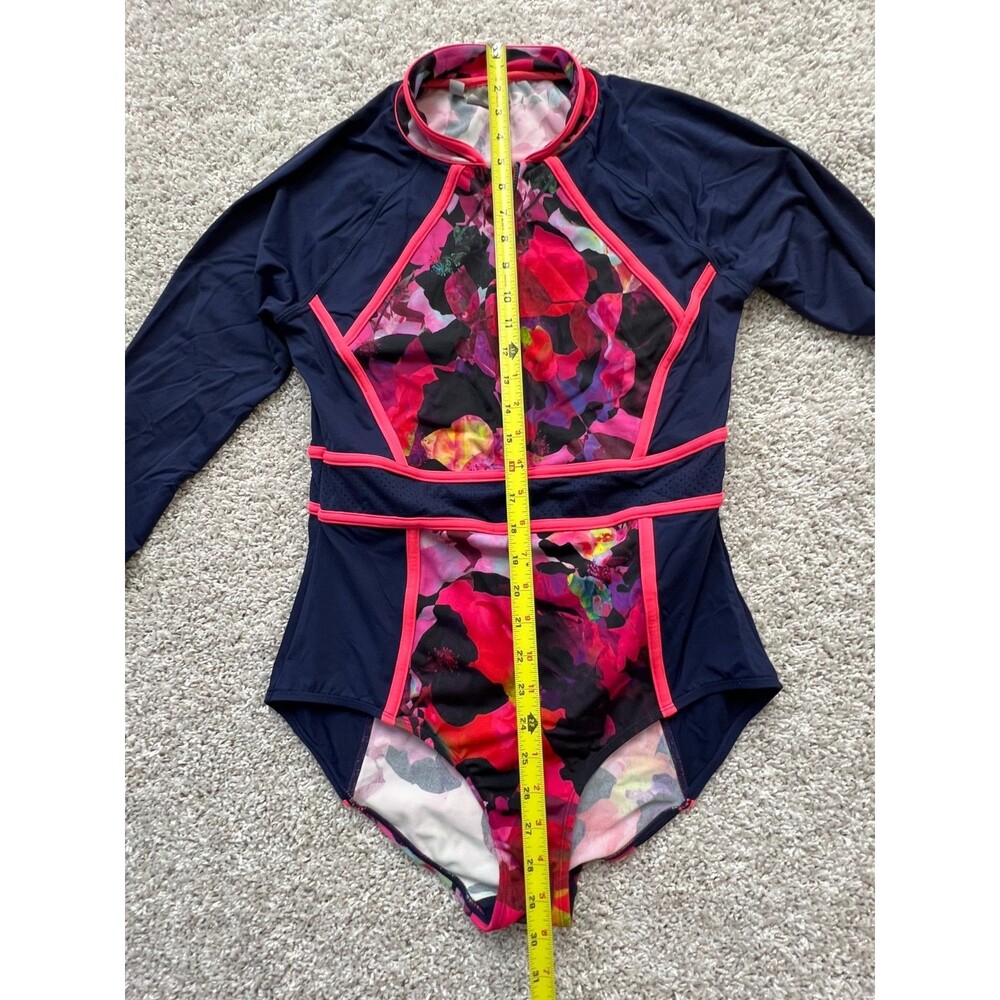 ATHLETA RED MYSTIQUE ONE PIECE RASHGUARD FOR SWIM SURF BEACH SIZE L - Picture 3 of 7